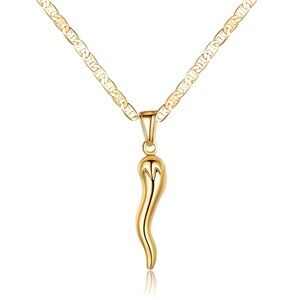 18KT Gold Filled Italian Horn Necklace NWT